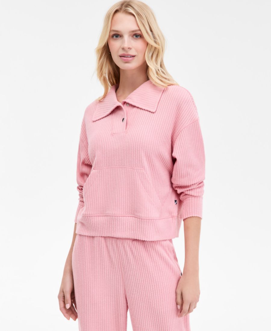 

Женские трикотажные брюки с высокой посадкой и широкими штанинами Nautica Jeans, Bridal Rose