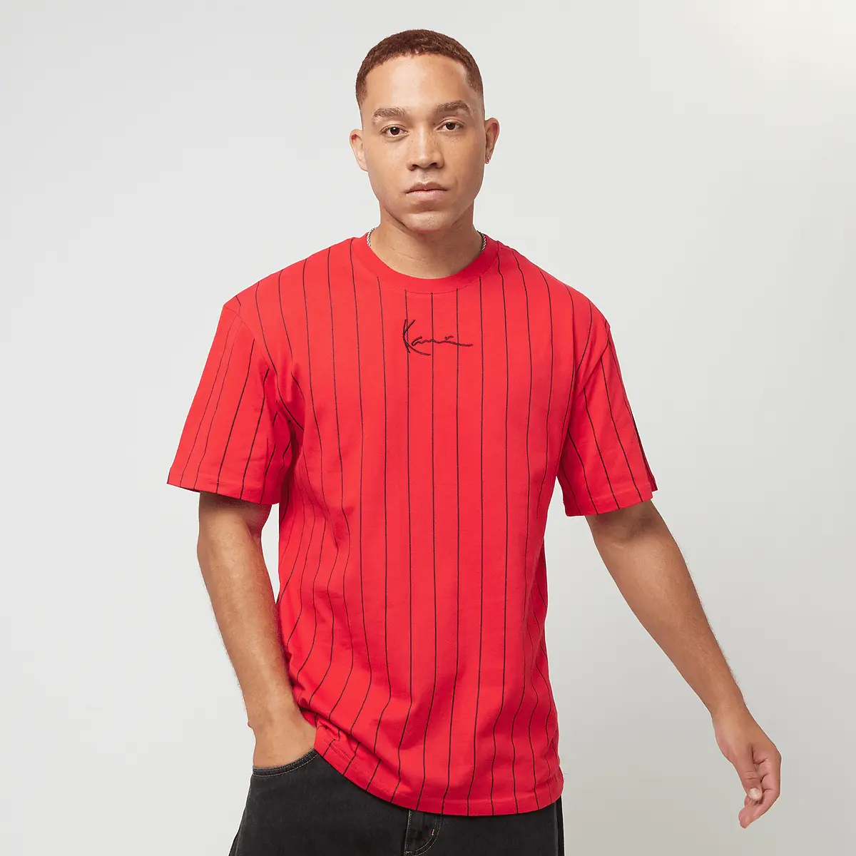 

Футболка Karl Kani Small Signature Essential Pinstripe Tee, красный