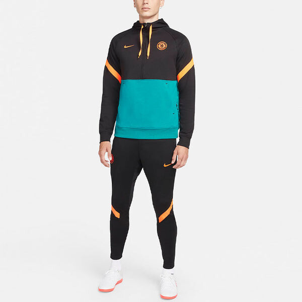Толстовка Men's Nike Chelsea Contrasting Colors Half Zipper Knit Soccer/Football Casual Blue Black, мультиколор — фото 3