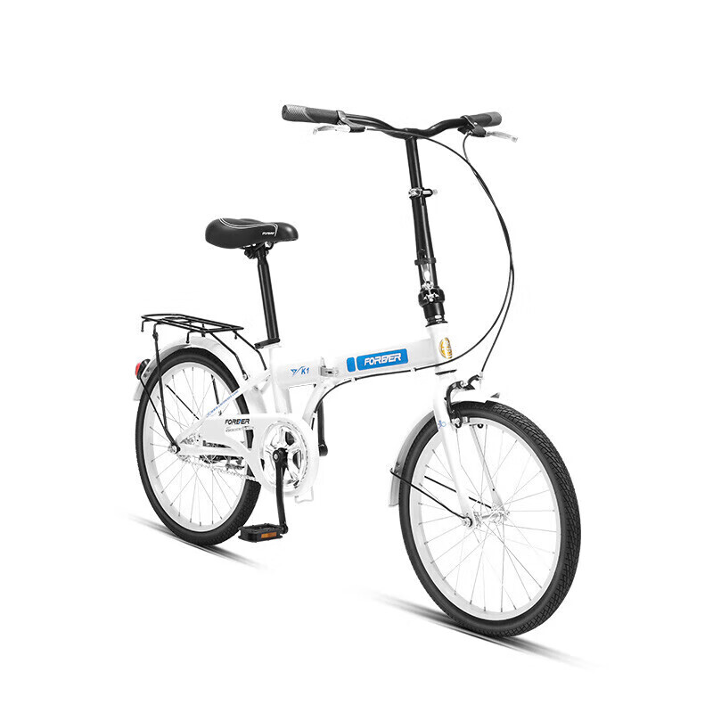 

Постоянный складной велосипед, 20-дюймовый односкоростной мужской и женский городской велосипед для взрослых, студентов, белый и синий FOREVER