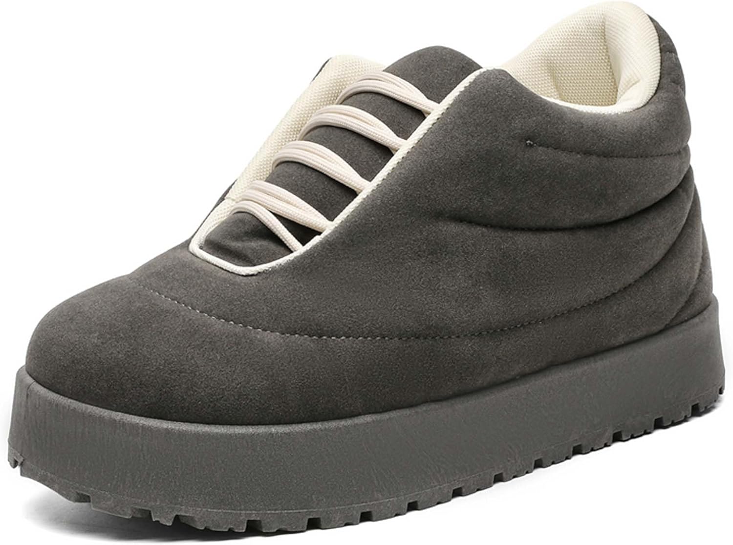 

Мужские зимние ботинки на платформе, городская мода, теплые снежные ботинки, увеличивающие рост, с толстой подошвой, спортивные ботинки для снега, против скольжения, массивные прогулочные ботинки Generic, серый