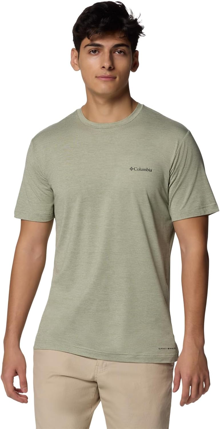 

Мужская футболка Columbia Kwick Hike Back Graphic с коротким рукавом, Safari Heather/Planet Watch