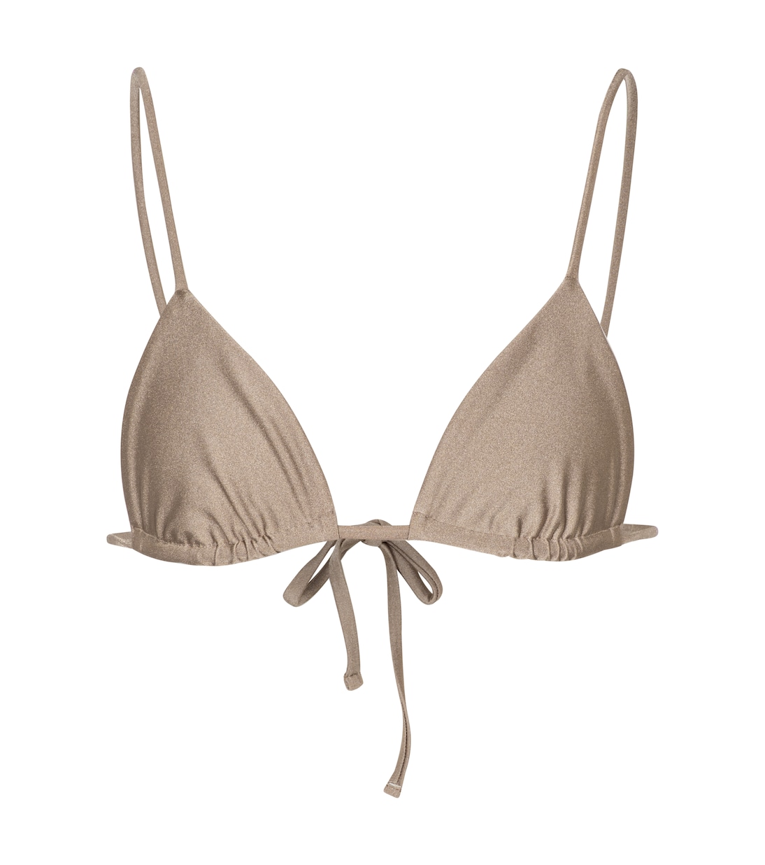 

Через треугольный верх бикини Jade Swim, Taupe Sheen