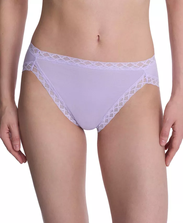 

Трусики-слипы французского кроя из хлопка с кружевной отделкой Bliss 152058 Natori, фиолетовый