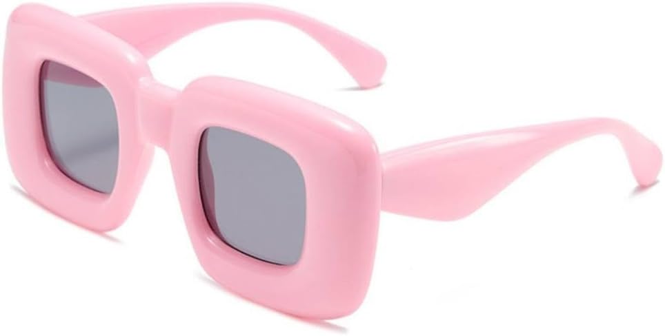 

Ретро квадратные надувные солнцезащитные очки конфетных цветов для женщин, защита от УФ-излучения UV400, модные мужские красно-желтые уникальные солнцезащитные очки generic, C1