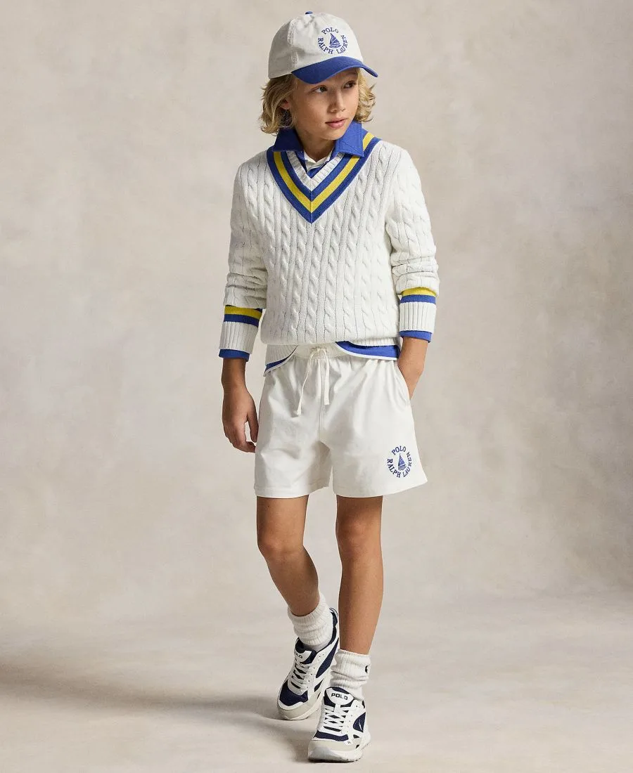 Мужской свитер "Культовый крикет" для детей от 8 до 20 лет Polo Ralph Lauren, deckwash белый