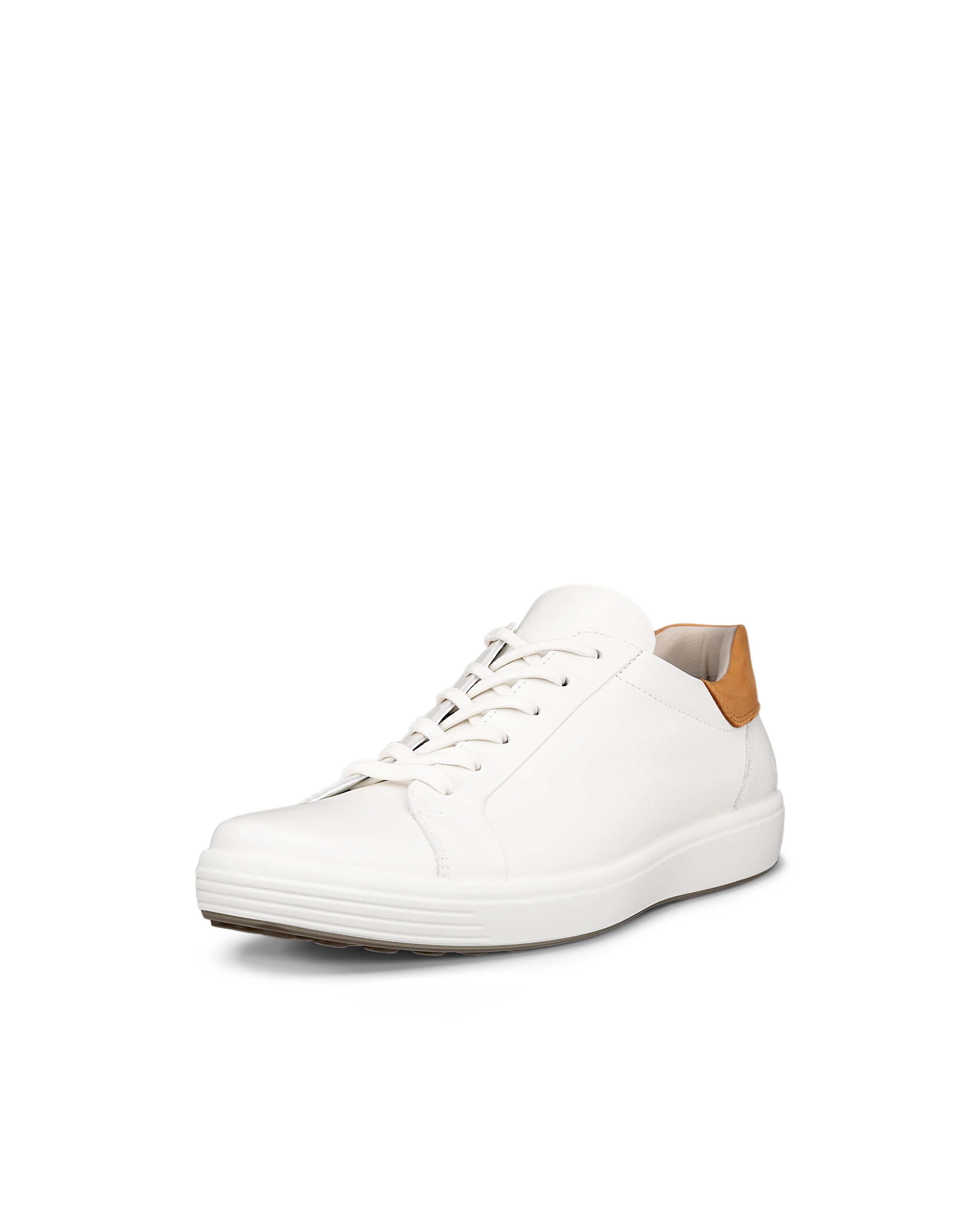 Мужские повседневные кроссовки ECCO Soft 7 из натуральной кожи, White / Lion