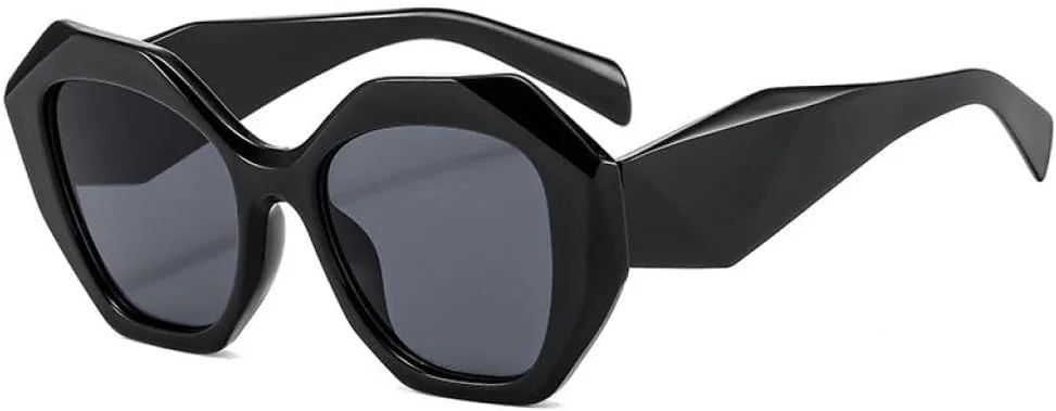 

Солнцезащитные очки в стиле ретро 2027 года для женщин, увеличенного размера, с нестандартной квадратной оправой, защита от ультрафиолета UV400 MTZJH, Black