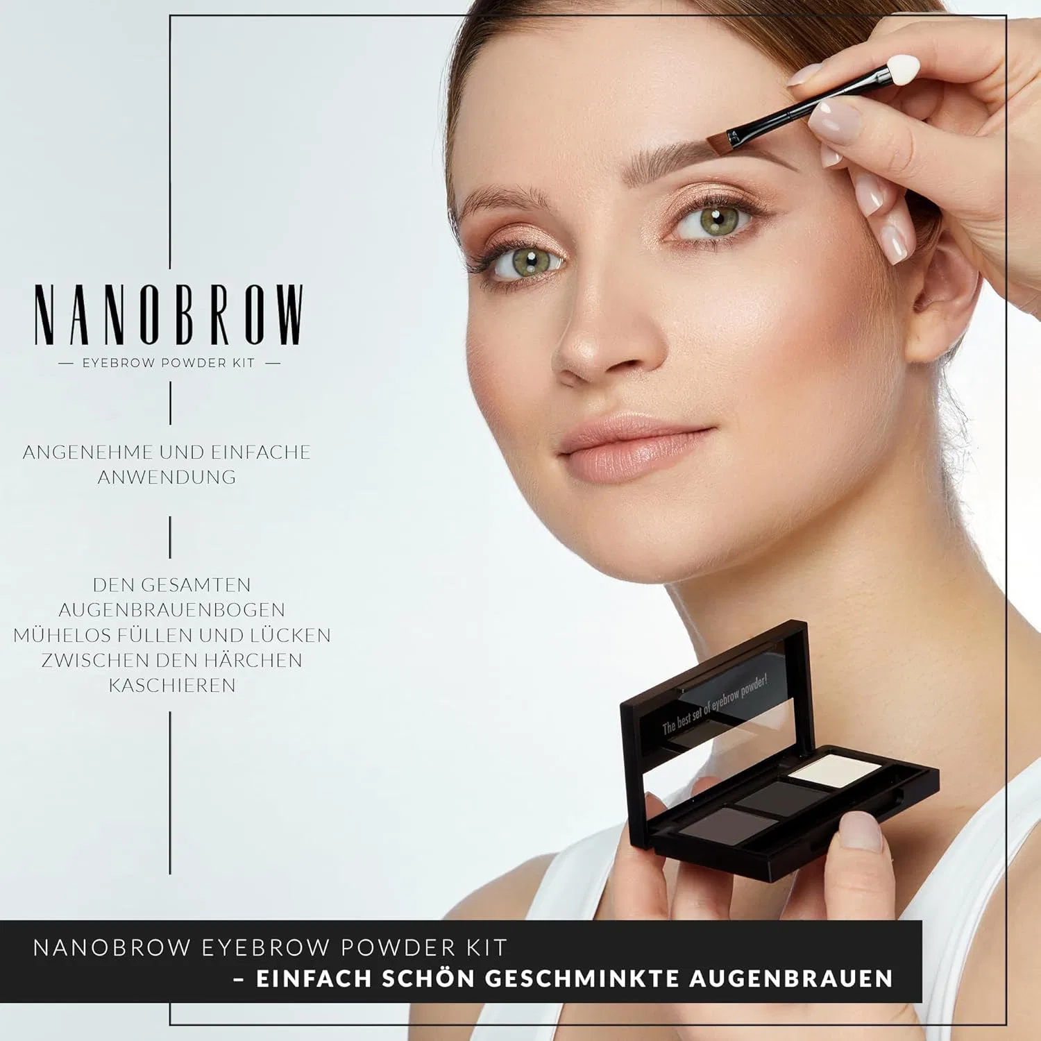 Набор для макияжа бровей Nanobrow Eyebrow Powder (темный) Nanobrow, Dark — фото 2