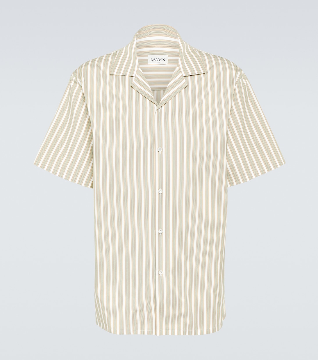

Полосатая хлопковая рубашка для боулинга Lanvin, Mastic