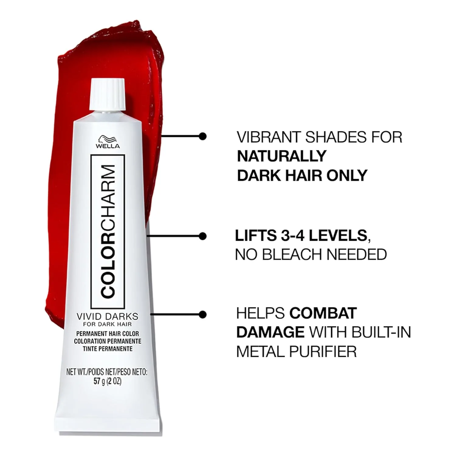 COLORCHARM VIVID DARKS Permanent Cream Color, стойкий крем-краска для темных волос, поднимает тон на 3-4 уровня без осветления, с питательными липидами и веганской формулой, 59 мл, Crushed Copper, Rich Vibrant Orange Copper — фото 3