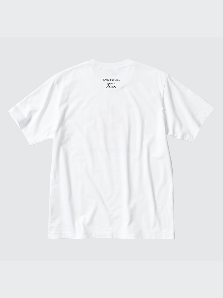 Футболка с надписью «Мир всем» Uniqlo, цвет 00 белый — фото 3