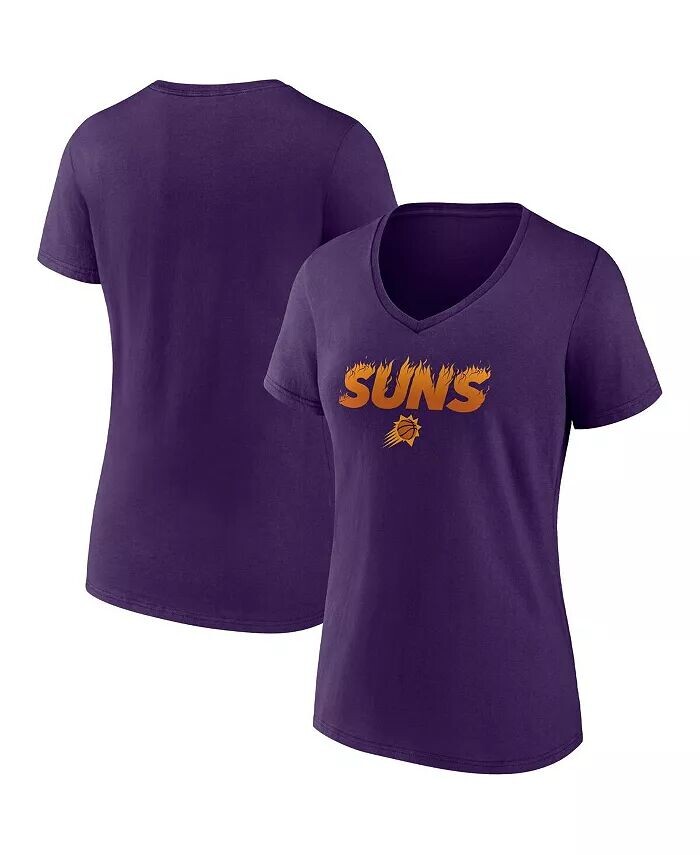 

Женская фиолетовая футболка Phoenix Suns Hometown Collection On Fire с v-образным вырезом Fanatics