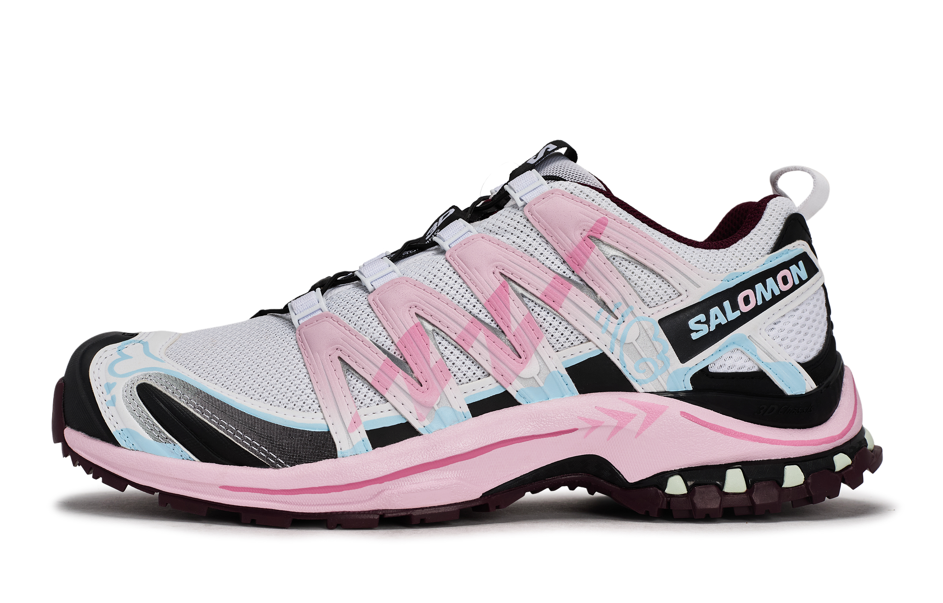 SALOMON Кроссовки для бега XA PRO 3D Abrasion Resistant Low top Unisex Black White Pink Blue — фото 3