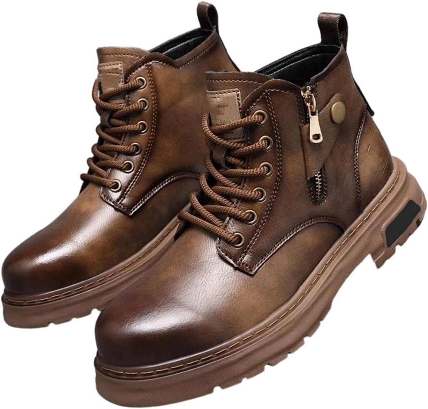 

Мужские ботинки до щиколотки, утилитарного стиля для межсезонья, противоскользящие кожаные ботинки для ходьбы и работы, удобная обувь Generic, V02