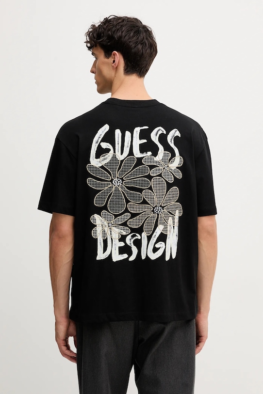 

Хлопковая футболка Guess, черный