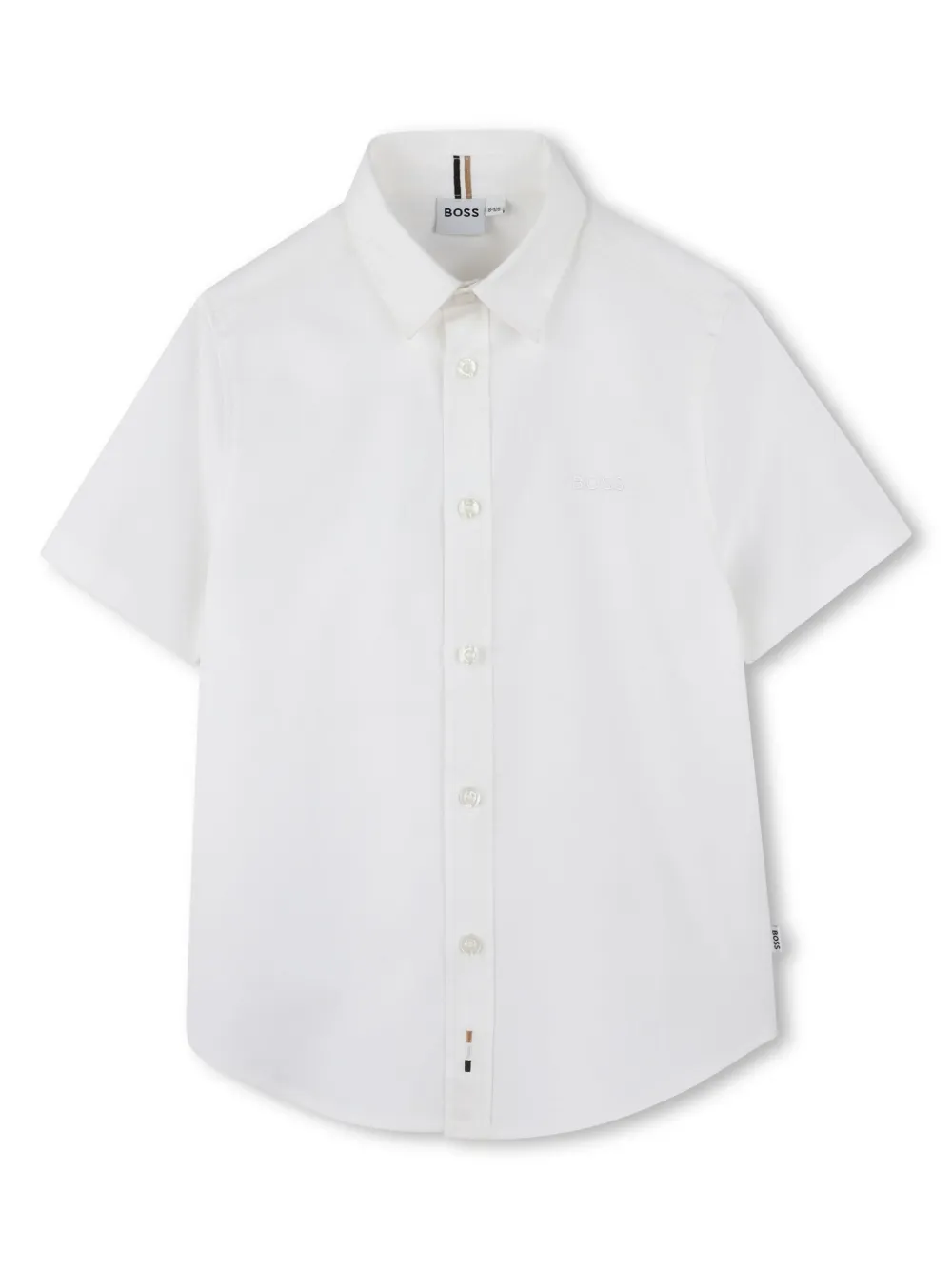 

Рубашка с вышитым логотипом BOSS Kidswear, белый
