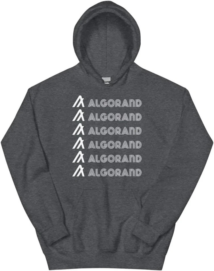 Толстовка Algorand Crypto Unisex с капюшоном, ретро-стиль Generic, Dark Heather