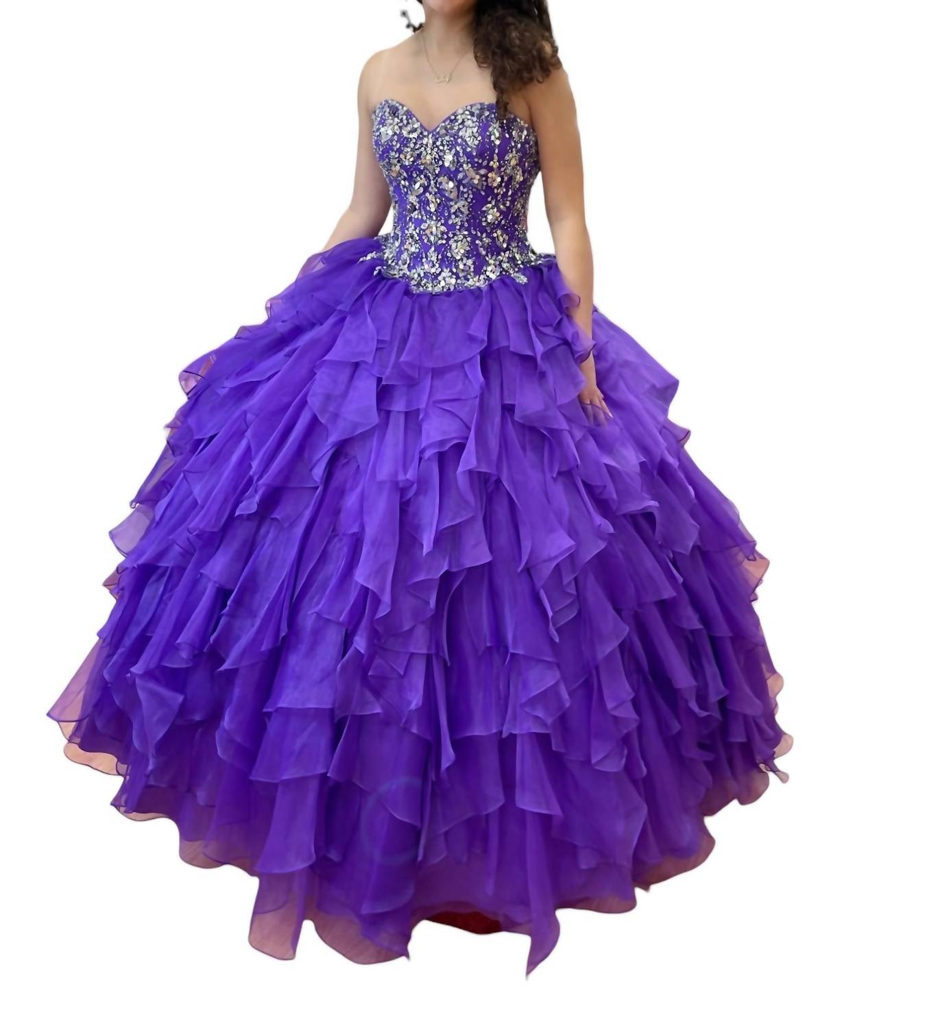 Платье Quinceañera с открытыми плечами фиолетового цвета MORILEE — фото 4