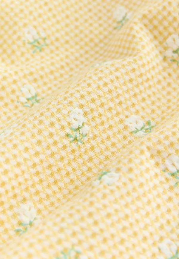 Брюки свободного кроя с широкими штанинами Next, Lemon Yellow Ditsy — фото 3