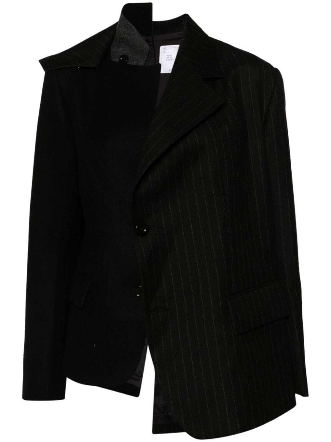 

Sacai асимметричный шерстяной блейзер, черный