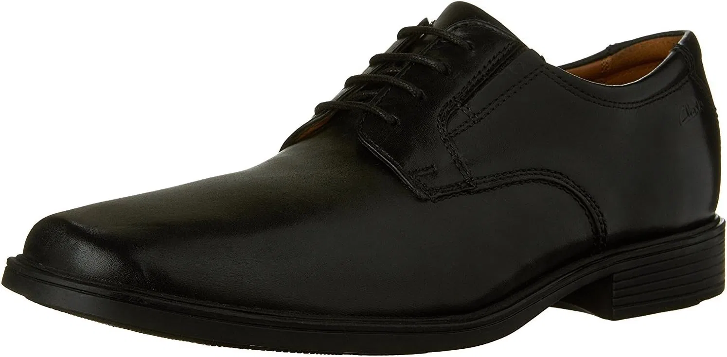 Мужские туфли-дерби Clarks Tilden Plain, Black — фото 3