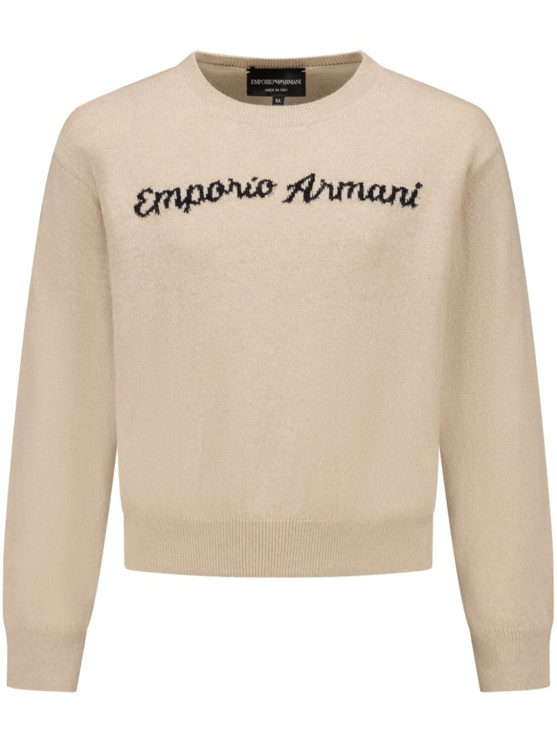 

Emporio Armani Kids джемпер с логотипом, связанный интарсией, нейтральный цвет