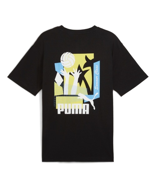 

Мужская летняя спортивная футболка с коротким рукавом и графическим принтом PUMA, черный