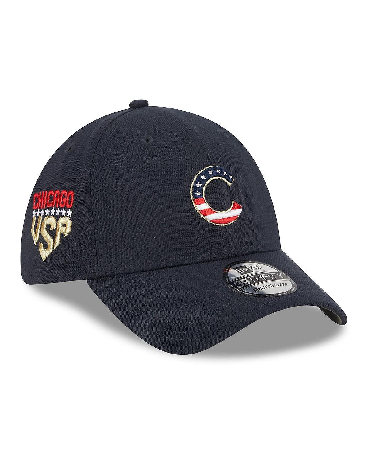 

Мужская темно-синяя шляпа Chicago Cubs 4 июля 39THIRTY Flex Fit, 2023 г. New Era