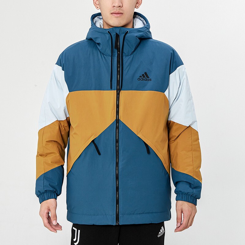 Стеганая куртка мужская униформа синяя Adidas, синий — фото 3