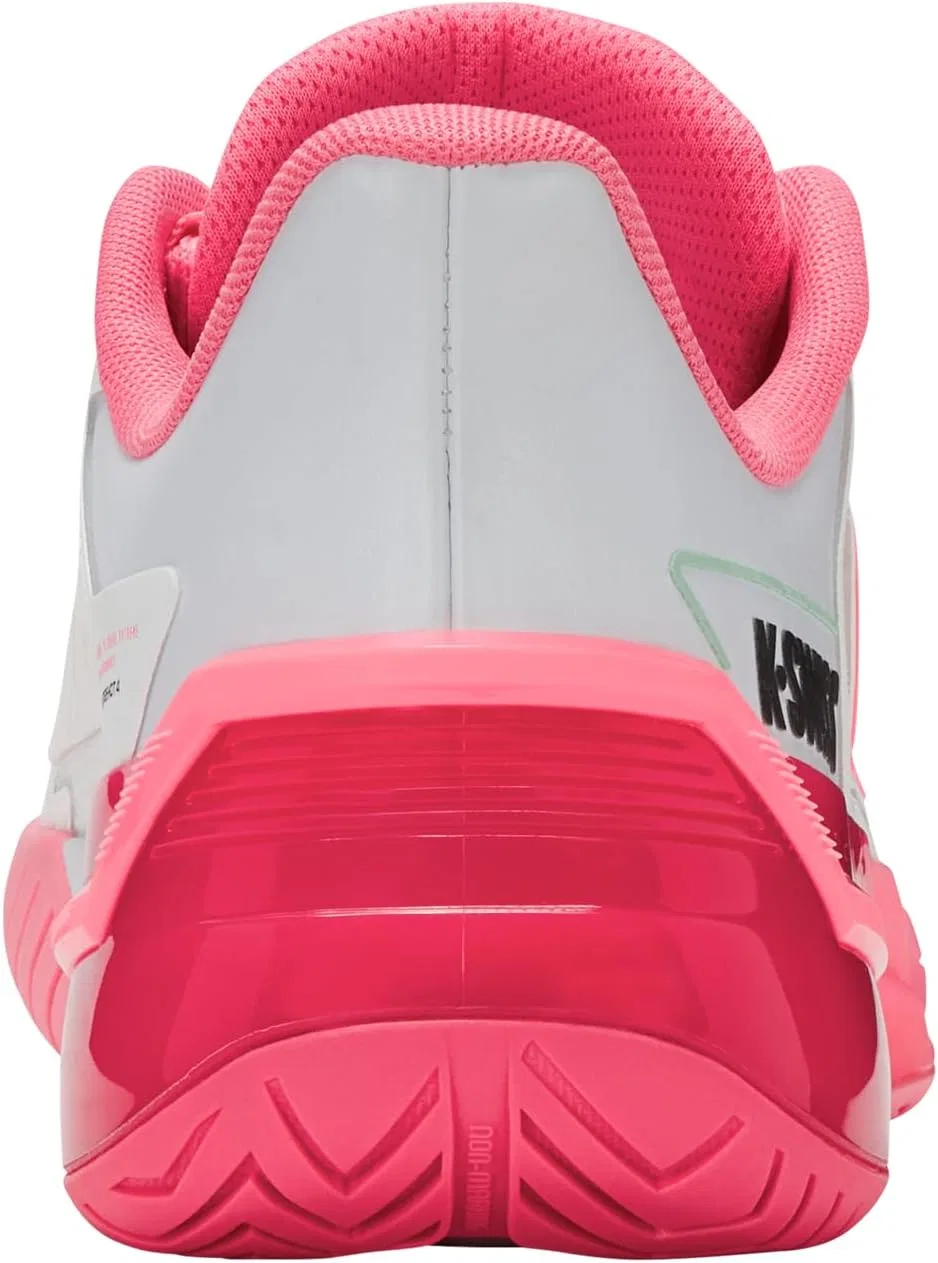 Кроссовки для тенниса Ultrashot 4, K-Swiss, белый/неоново-розовый/горячий розовый — фото 4