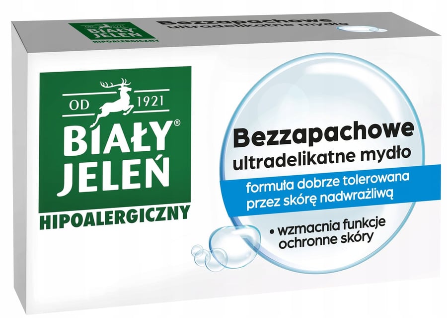 

BIAŁY JELEŃ Гипоаллергенное мыло без запаха ультра-нежное