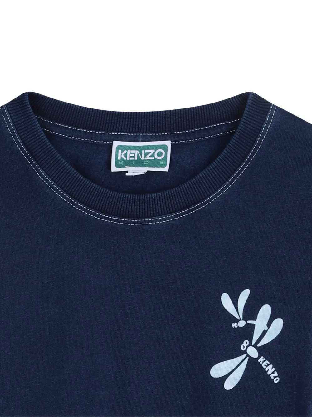 Топ с графичным принтом Kenzo Kids, синий — фото 3