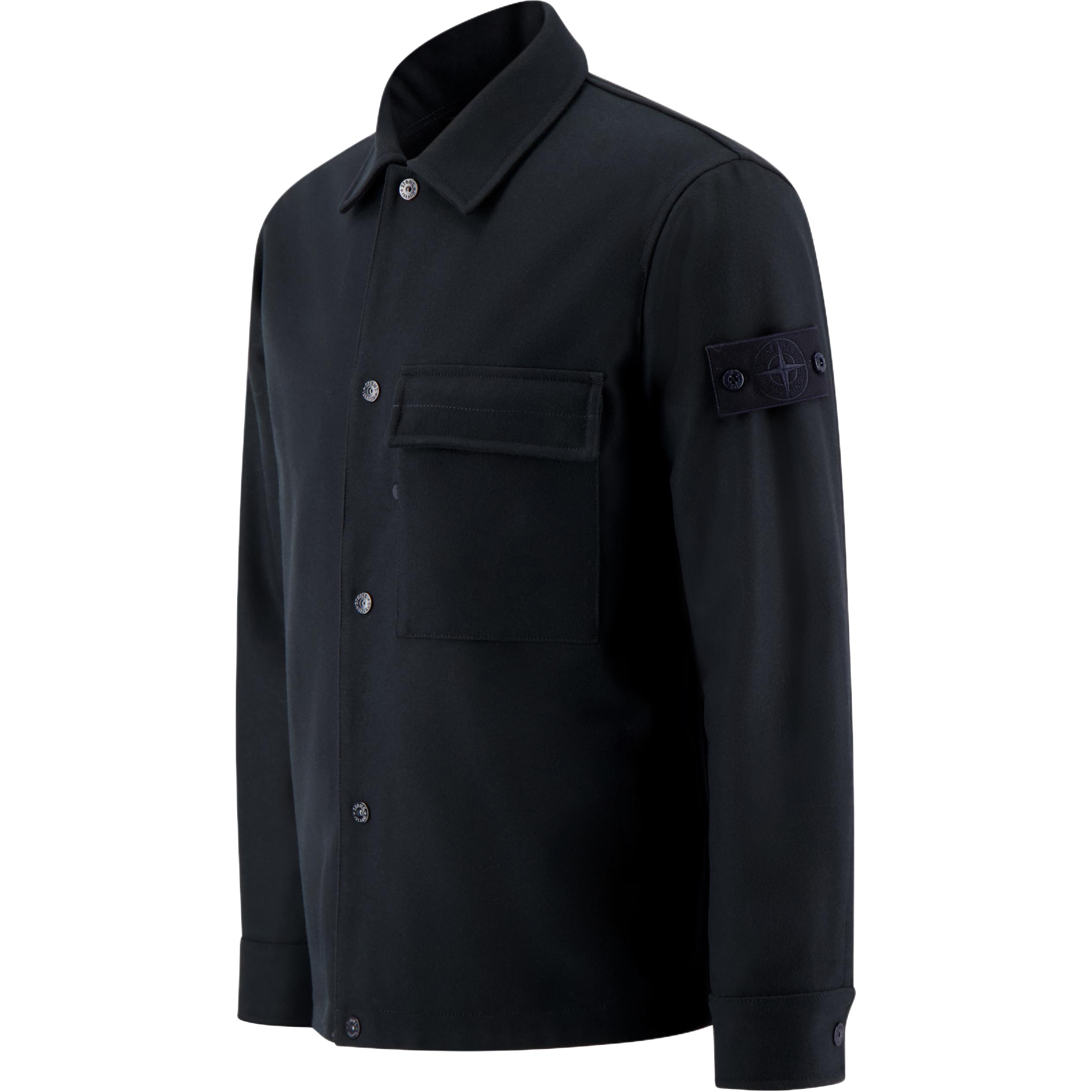 STONE ISLAND Мужская рубашка морского синего цвета Marine Blue — фото 4