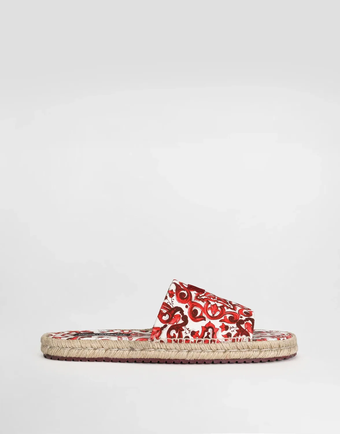 Эспадрильи из парусины с майоликовым принтом DOLCE & GABBANA, бежевый