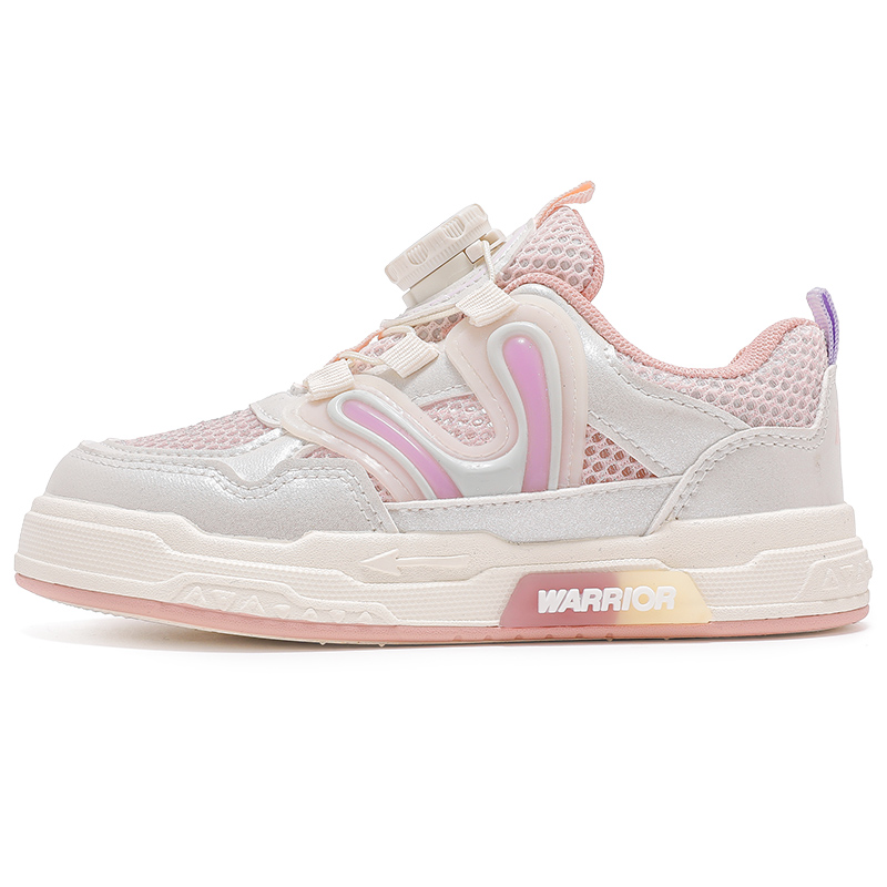 

Дышащие низкие детские кроссовки для скейтбординга Kids' WARRIOR, бежевый/розовый