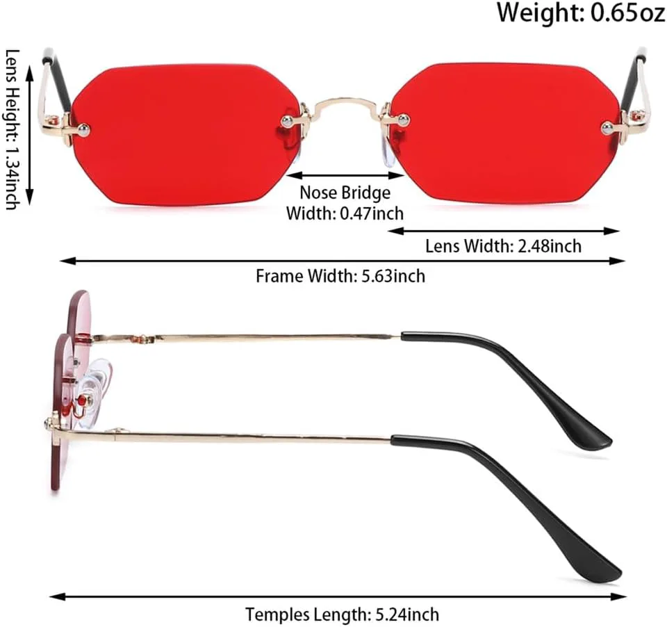 

Винтажные солнцезащитные очки Polygon без оправы для женщин и мужчин, популярные дорожные солнцезащитные очки в маленькой оправе для женщин KTUCN, Silver-clear