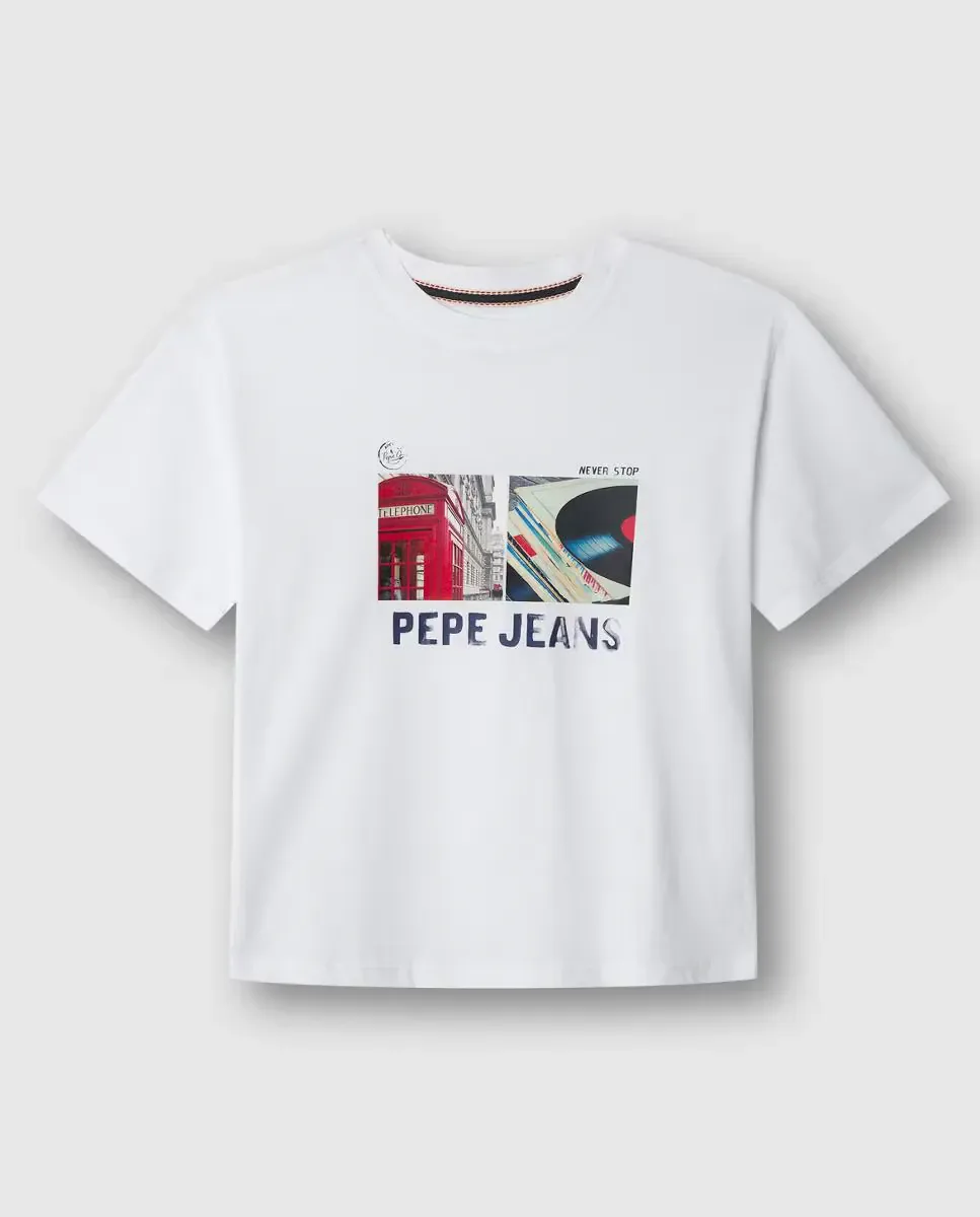 Детская футболка Эша Pepe Jeans, белый