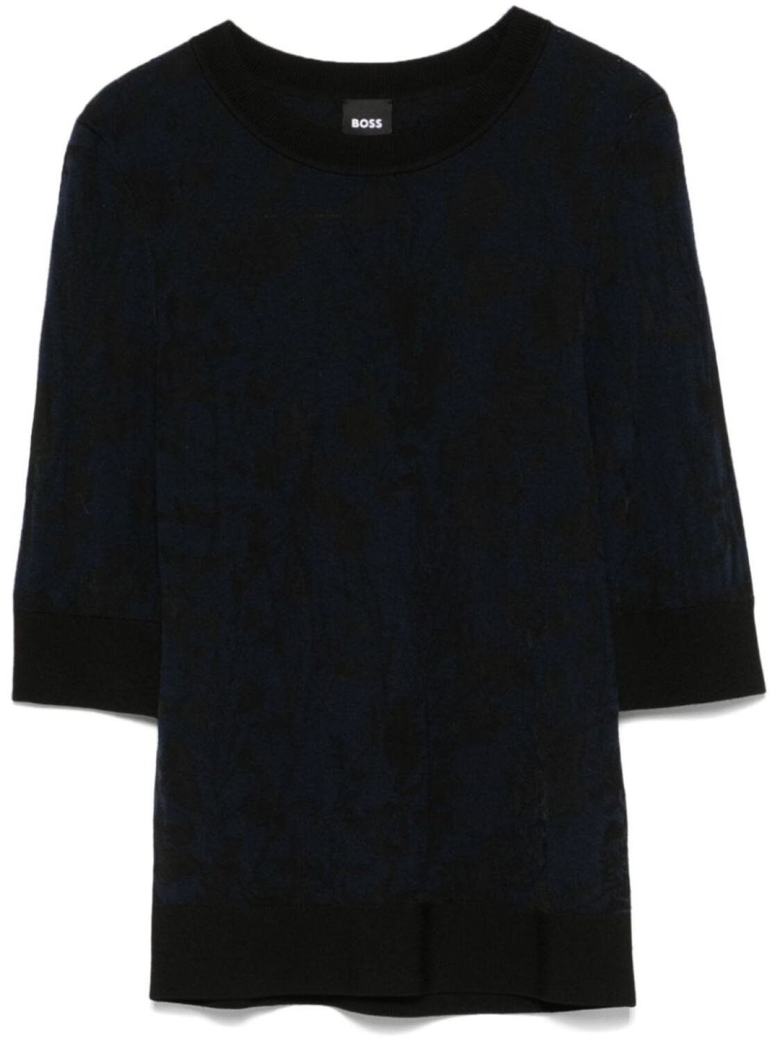 

Жаккардовый топ с узором BOSS, черный