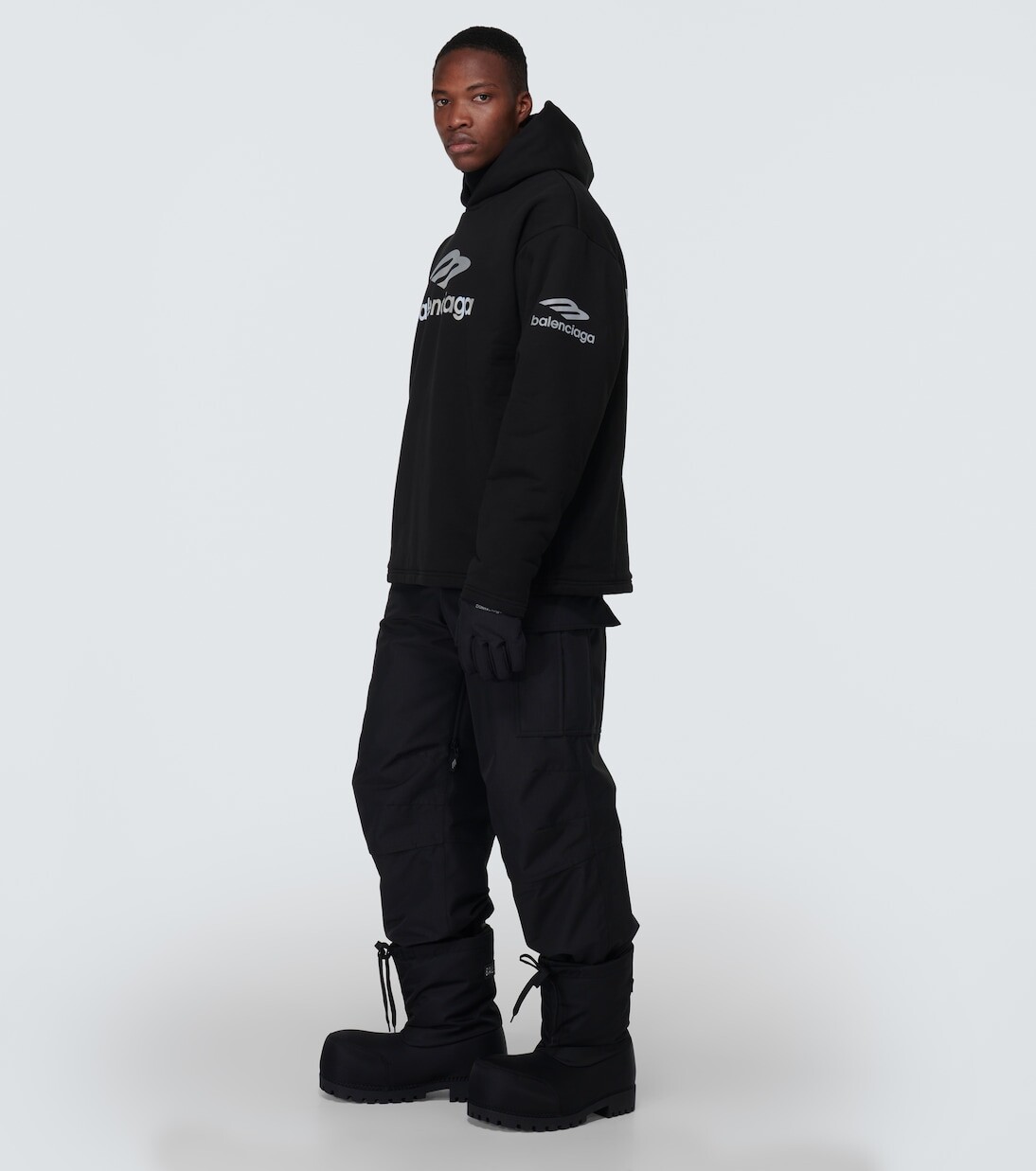 Толстовка из хлопкового флиса 3b sports icon Balenciaga, черный — фото 2