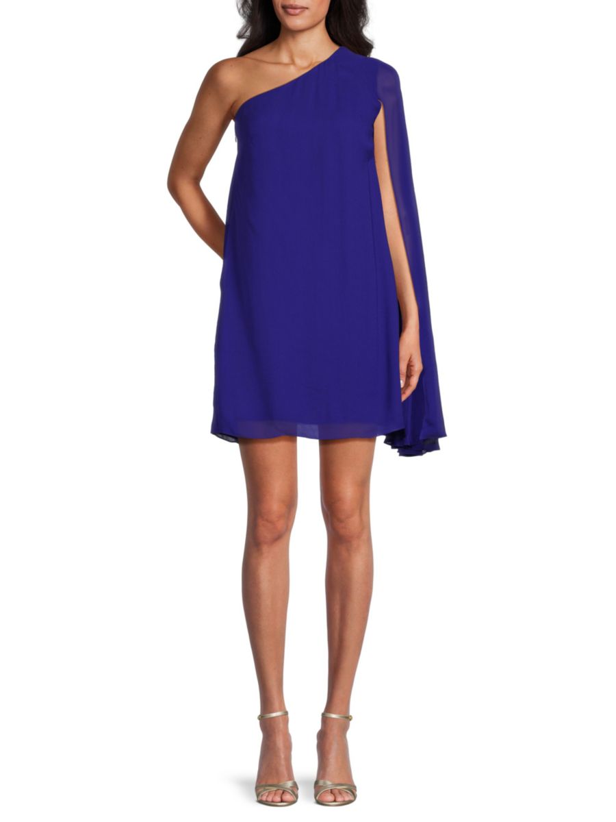 

Мини-платье на одно плечо Reiss, синий