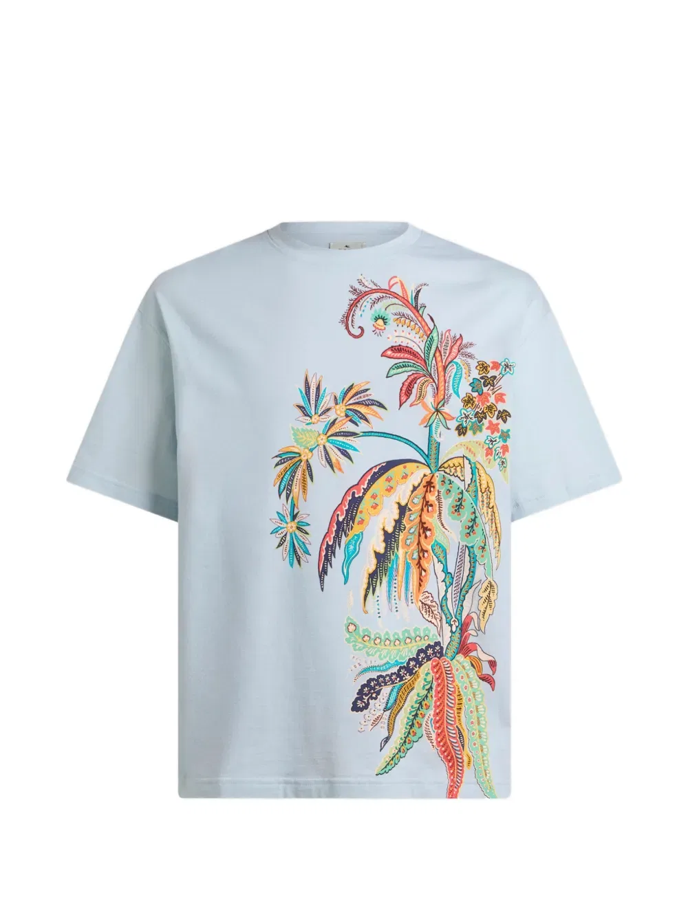 Футболка с вышивкой в виде пальмы Etro, синий