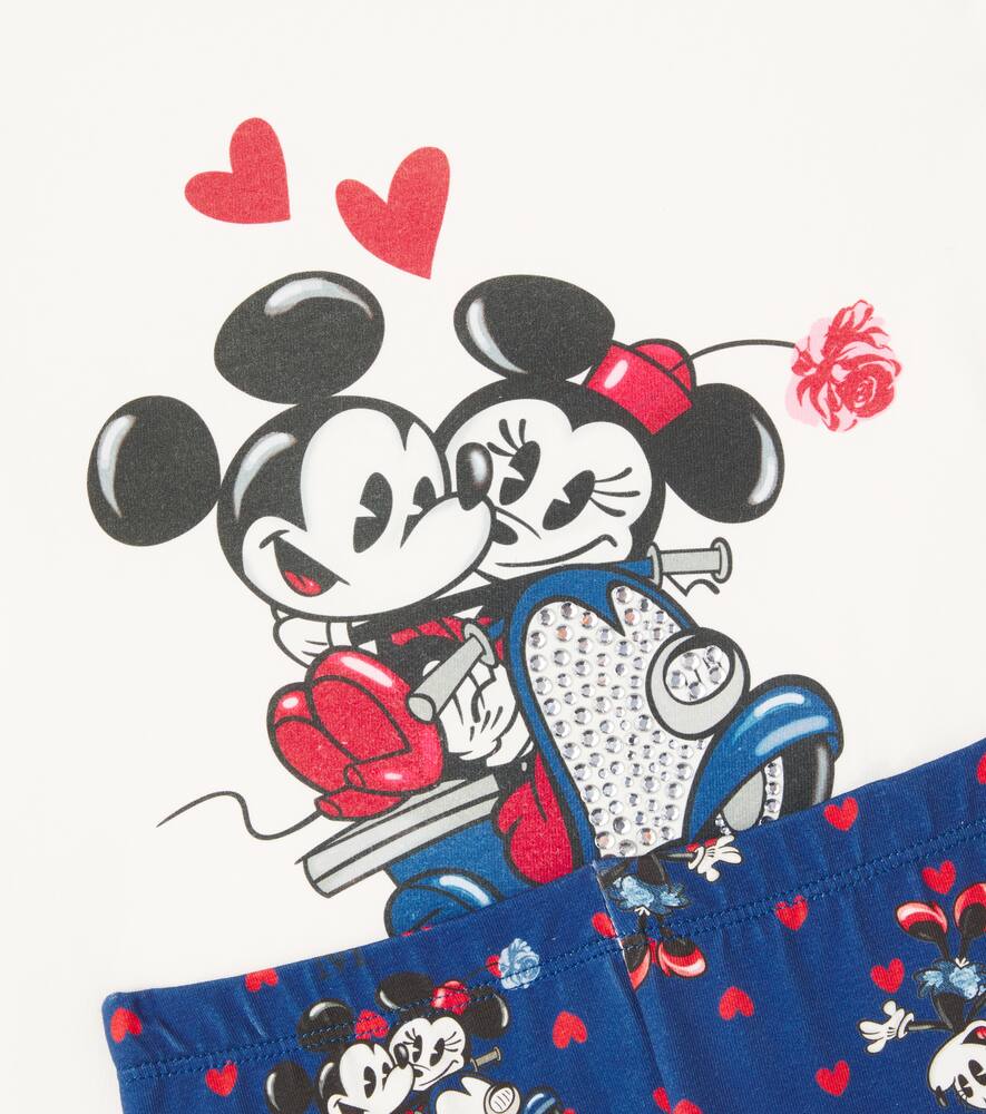 Комплект футболка и леггинсы Disney Monnalisa, Panna+Blu — фото 2
