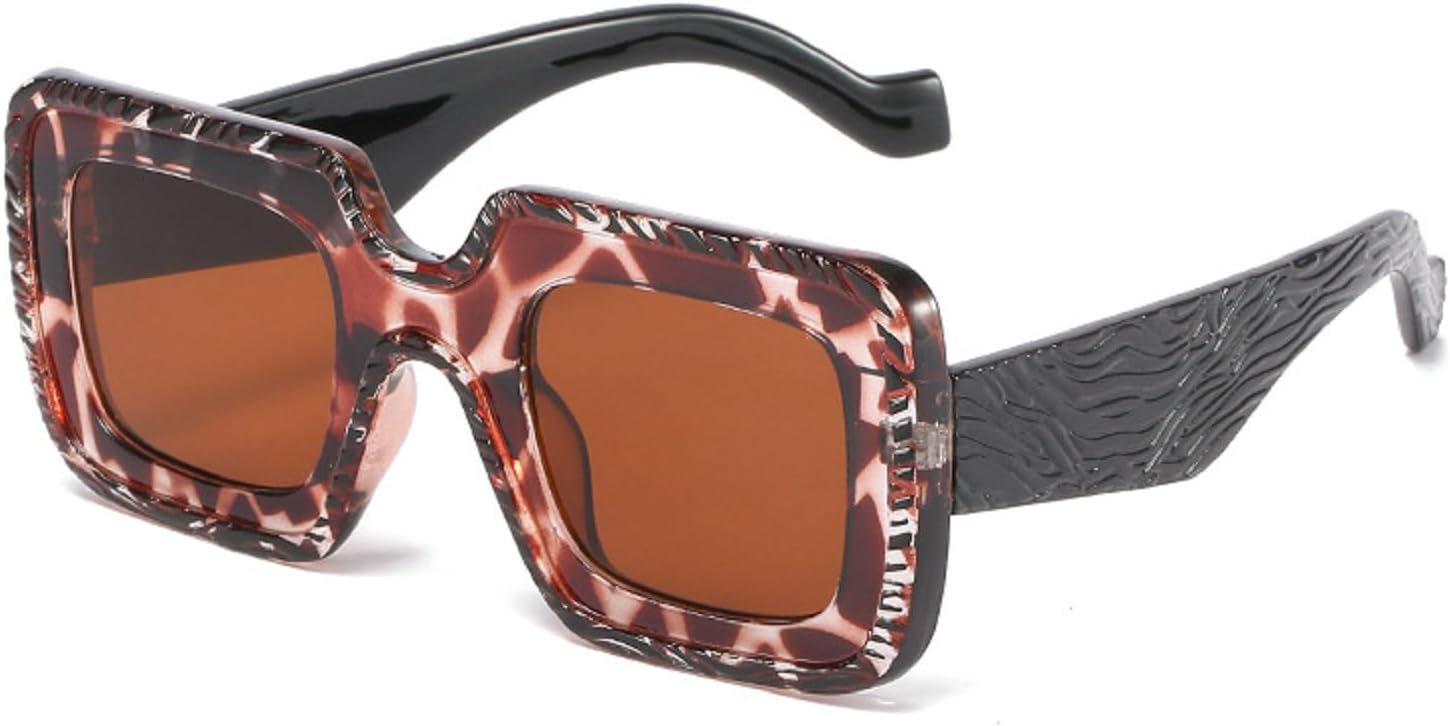 

Квадратные солнцезащитные очки для женщин и мужчин, модные прямоугольные солнцезащитные очки с защитой от УФ-излучения, винтажные женские солнцезащитные очки 20843 Melrose, Leopard