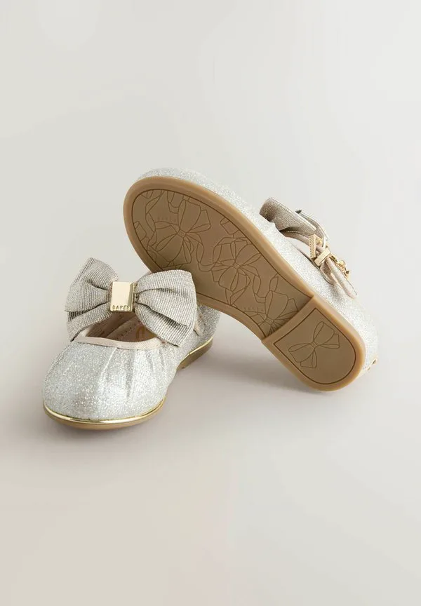 Классические туфли-мэри-джейн с бантом для особых случаев Baker By Ted Baker, Gold Glitter — фото 3