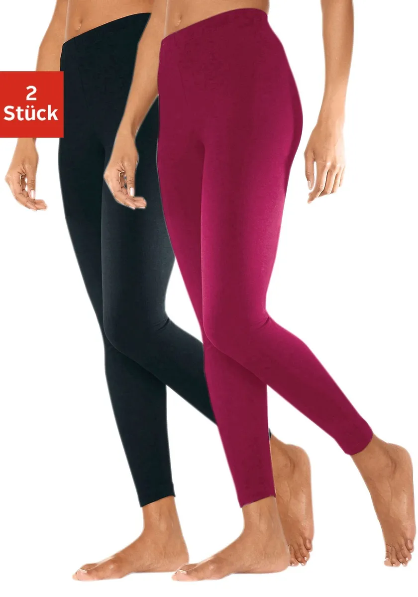 

Леггинсы Vivance active (2 шт.), с эластичным поясом, домашняя одежда, черный