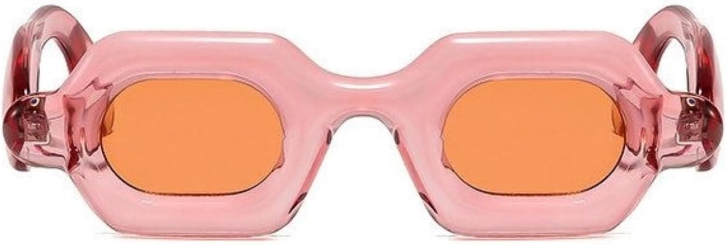 

Willochra Маленькие квадратные женские солнцезащитные очки конфетных цветов, модные дизайнерские уникальные очки с широкими дужками, мужские панк-очки с градиентным переходом цвета, защита от ультрафиолета UV400, C4