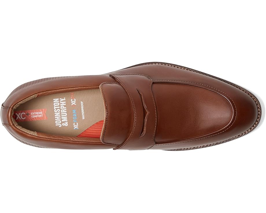 Мужские лоферы Johnston & Murphy XC Copley Penny, Cognac Waterproof Full Grain — фото 2