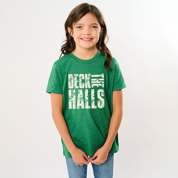 

Футболка с принтом Deck the halls block distressed The Juniper Shop, Grass