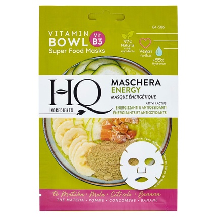 

Энергетическая маска с чаем матча, яблоком, огурцом и бананом Hq Ingredients